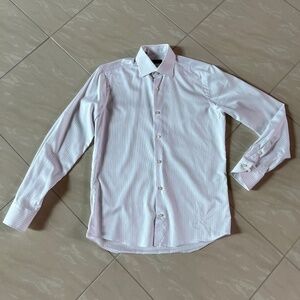 #2656 Saks Fifth Avenue Striped Cotton Dress Shirt 14 1/2